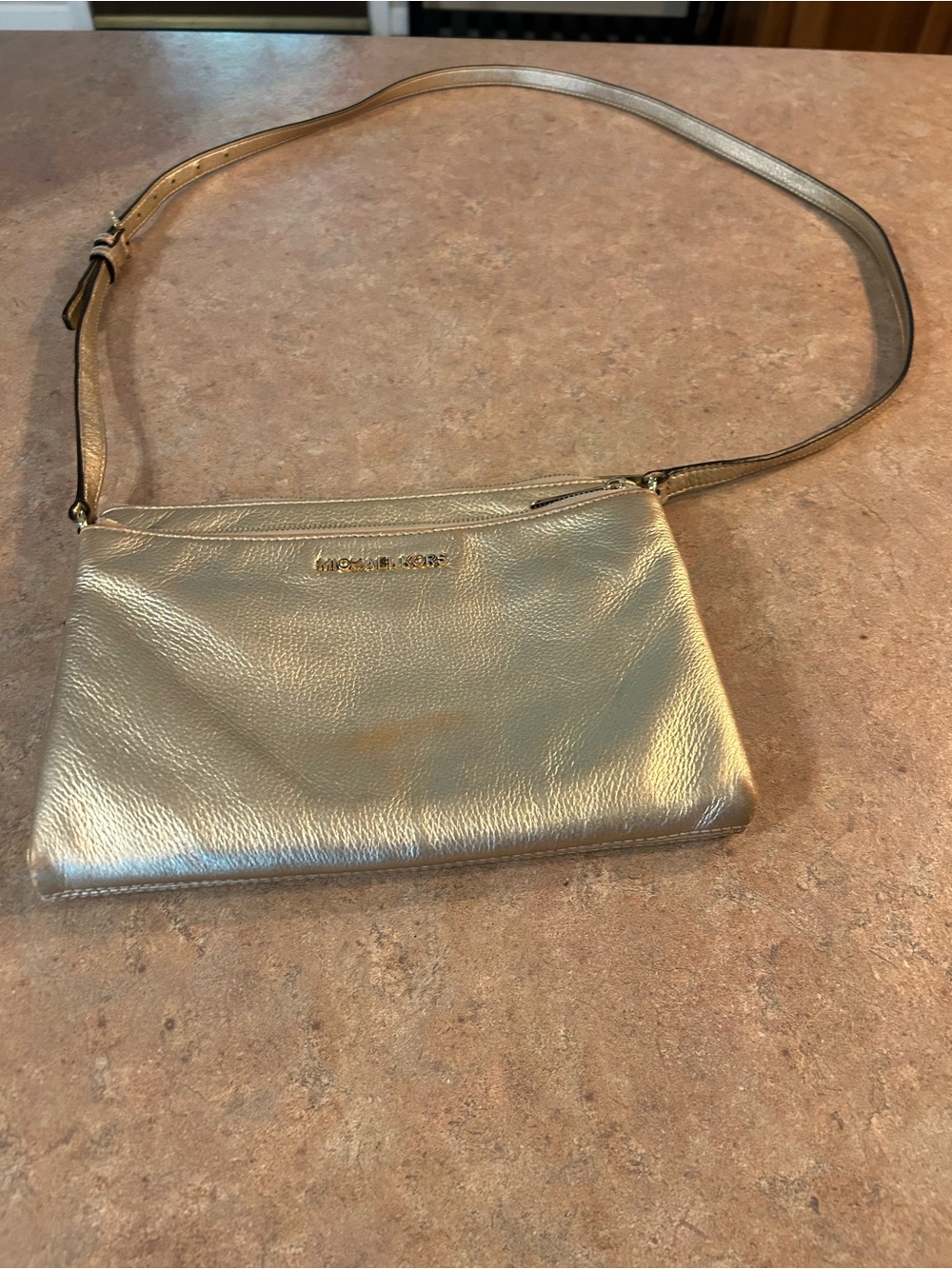 Michael Kors Metallic Gold Crossbody Bag
